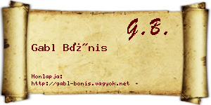 Gabl Bónis névjegykártya